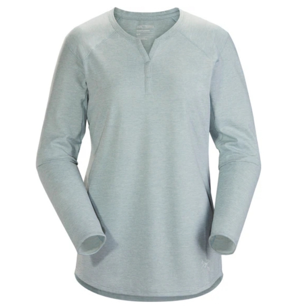 Arc’teryx Kadem Henley Long Sleeve Top Sage Green Soft Light Womens Size XL